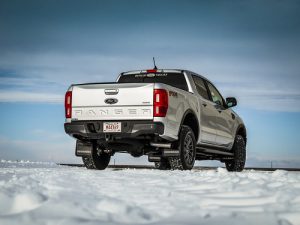White Ford Ranger on Snow